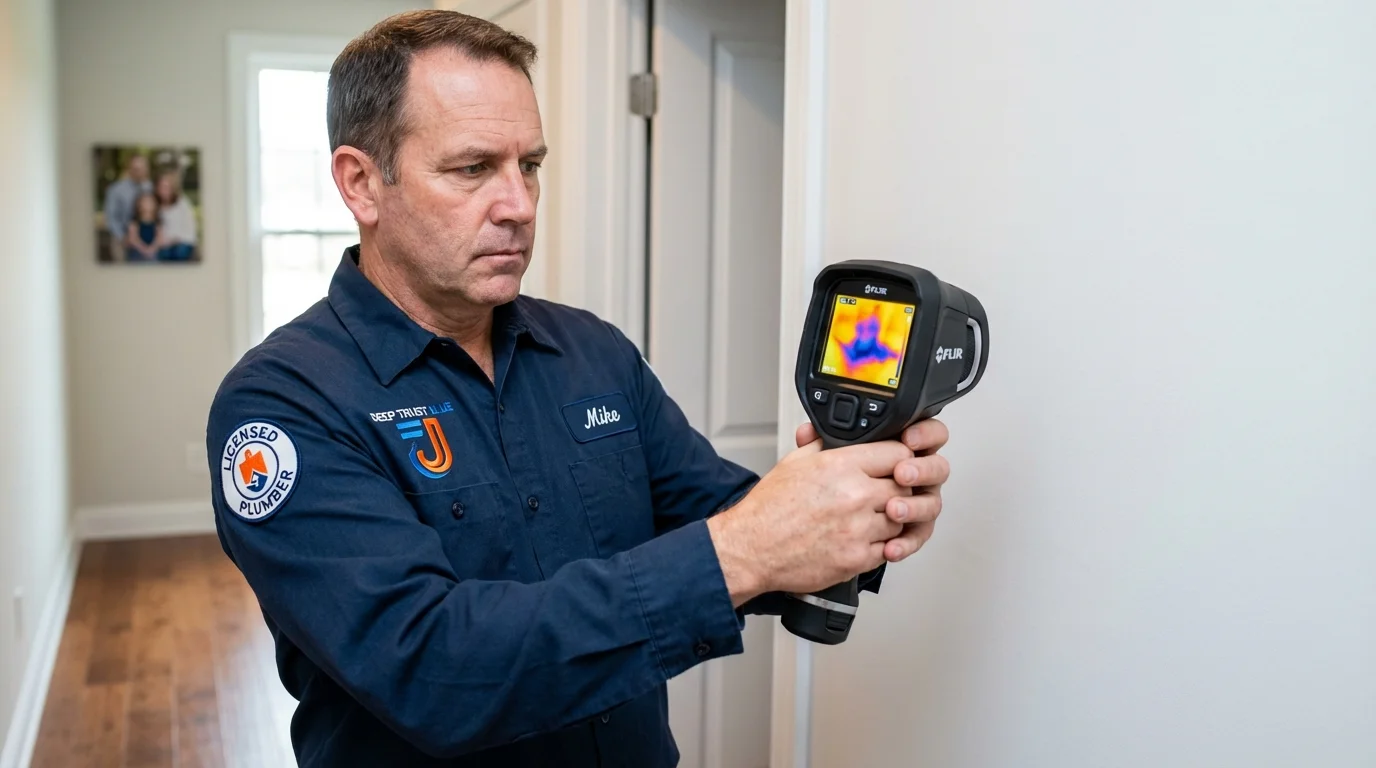 Thermal imaging leak detection by Johns Plumbing LLC in West Brookfield